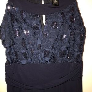 EnFocus Studio Long Navy Blue Sequin Dress